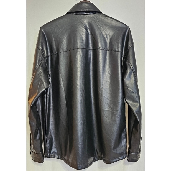 NWT Fabletics Oversized Vegan Leather Shirt Jacket - Picture 5 of 9